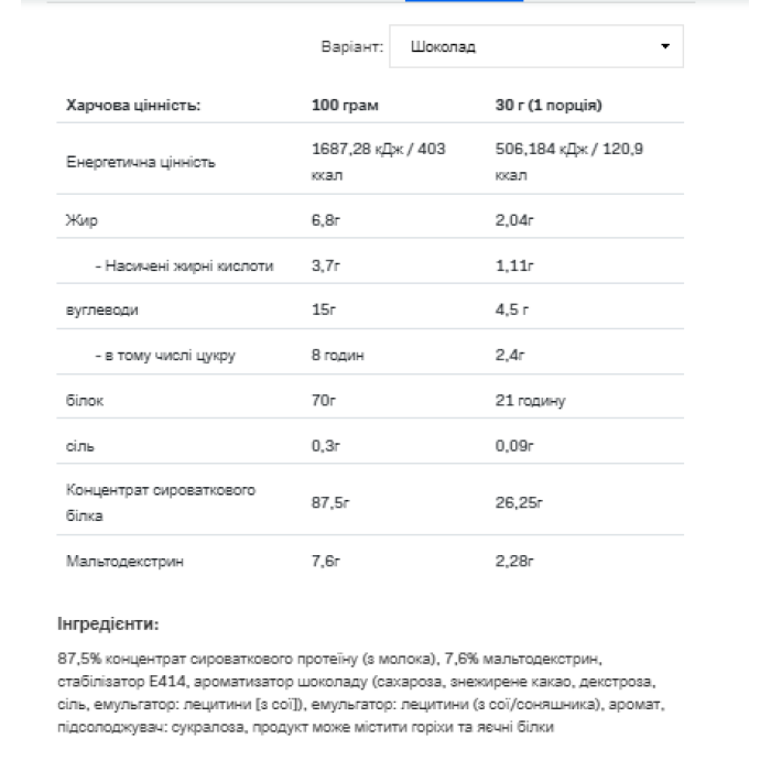 Сывороточный протеин - 908 г шоколада