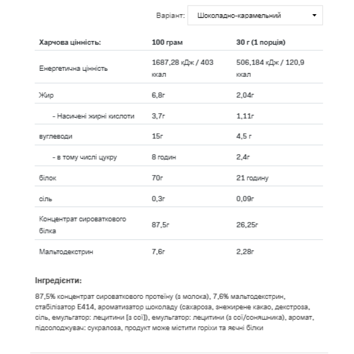 Сироватковий протеїн - 908 г шоколадно-карамельного кольору