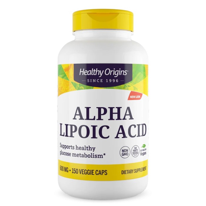 Натуральна добавка Healthy Origins Alpha Lipoic Acid 600 mg, 150 вегакапсул