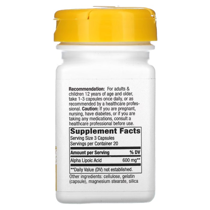 Натуральная добавка Nature's Way Alpha Lipoic Acid 600 mg, 60 капсул