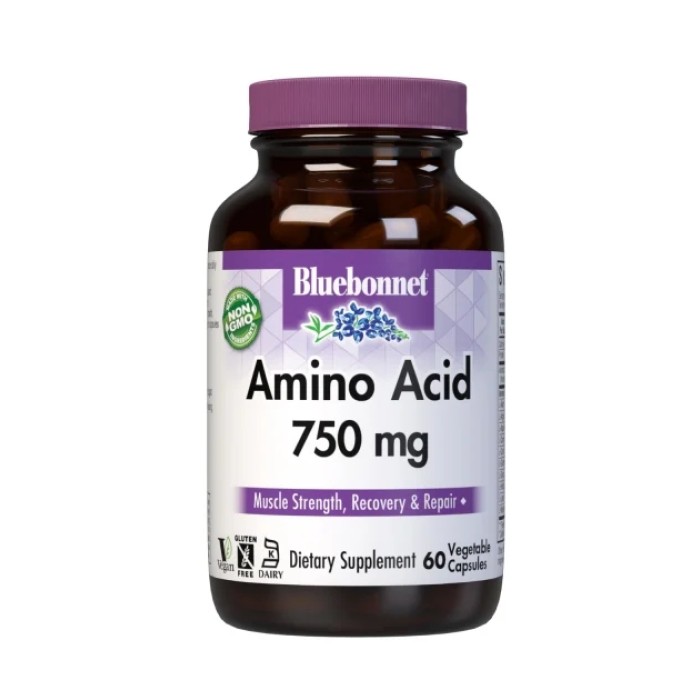 Амінокислота Bluebonnet Amino Acid 750 mg, 60 капсул
