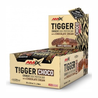Протеїновий батончик Tigger Zero Chocolate - 20x60 г Потрійний брауні
