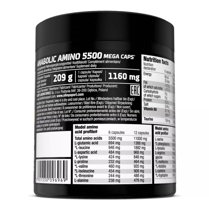 Амінокислота Olimp Anabolic Amino 5500, 180 капсул