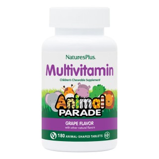 Вітаміни та мінерали Natures Plus Animal Parade Children's Multivitamin, 180 жувальних таблеток Виноград