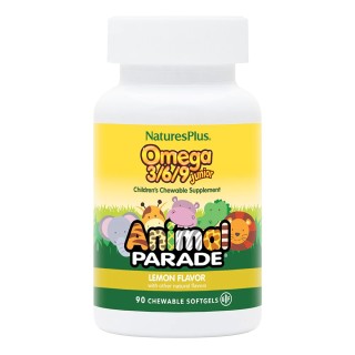 Жирні кислоти Natures Plus Animal Parade Omega 3-6-9 Junior, 90 капсул Лимон