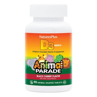 Вітаміни та мінерали Natures Plus Animal Parade Vitamin D3, 90 жувальних таблеток Вишня