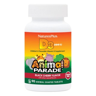 Вітаміни та мінерали Natures Plus Animal Parade Vitamin D3 Sugar-Free, 90 жевательных таблеток Вишня