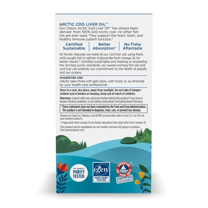 Олія з печінки арктичної тріски - 90 м'яких капсул