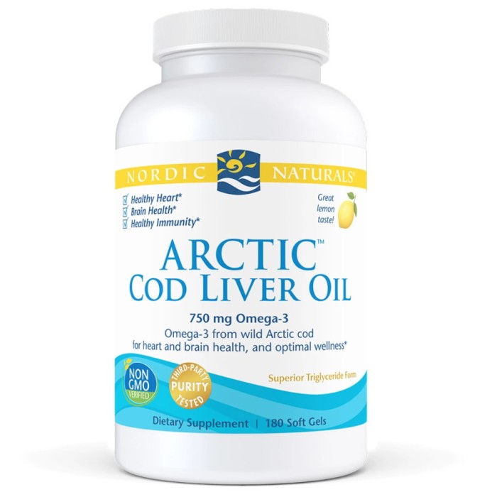 Жирні кислоти Nordic Naturals Arctic Cod Liver Oil, 180 капсул