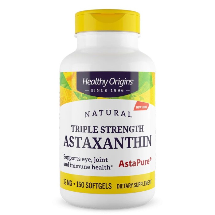 Натуральна добавка Healthy Origins Astaxanthin Triple Strength 12 mg, 150 капсул