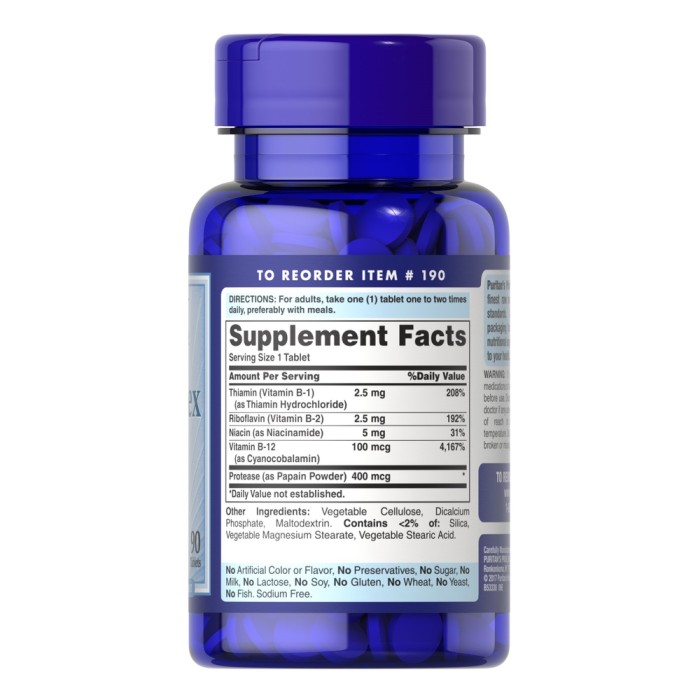 Вітаміни та мінерали Puritan's Pride B-Complex with B-12, 90 таблеток