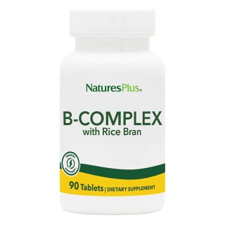 Вітаміни та мінерали Natures Plus B-Complex with Rice Bran, 90 таблеток