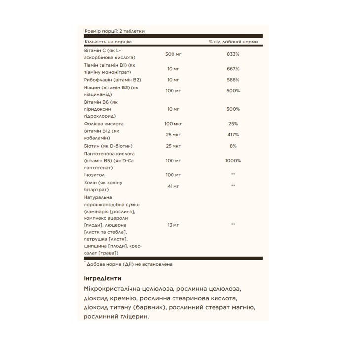 B-комплекс з вітаміном С, формула для боротьби зі стресом - 250 таблеток