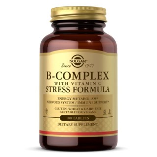 Вітаміни та мінерали Solgar B-Complex with Vitamin C Stress Formula, 100 таблеток