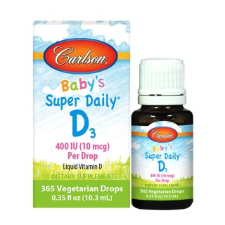 Вітаміни та мінерали Carlson Labs Baby's Super Daily D3 400 IU, 10.3 мл
