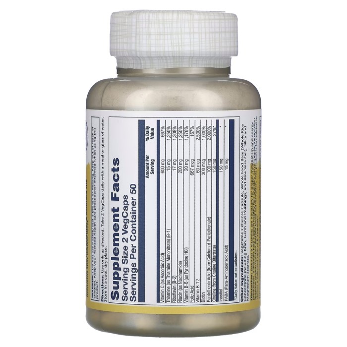 Вітаміни та мінерали Solaray Balanced B Stress, 100 вегакапсул