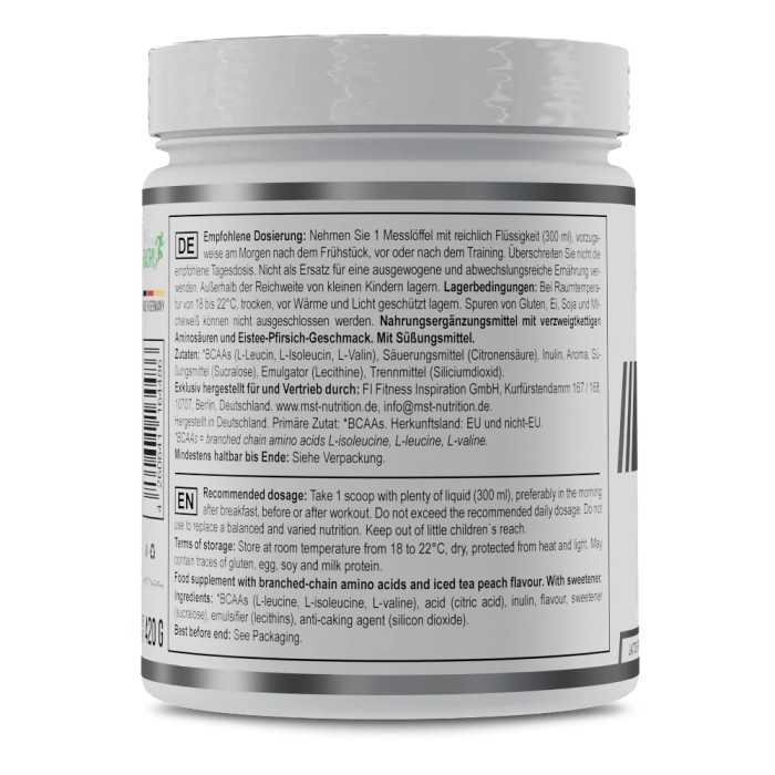 Амінокислота BCAA Healthy by MST BCAA Instant, 420 грам Холодний персиковий чай