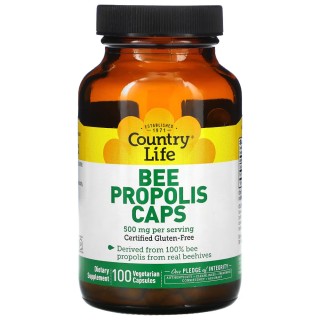 Натуральная добавка Country Life Bee Propolis Caps 500mg, 100 вегакапсул