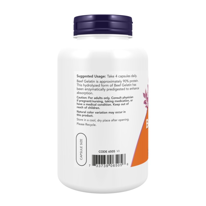 Яловичий желатин 550 мг - 200 капсул