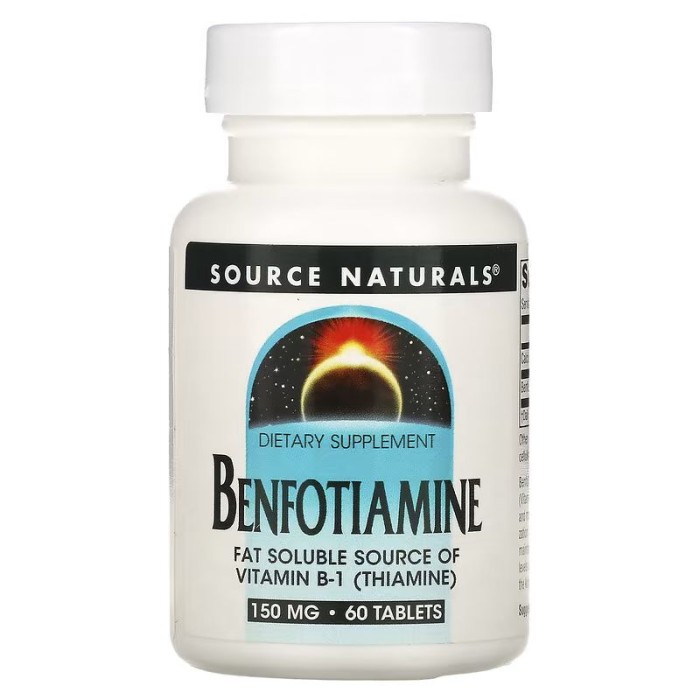Витамины и минералы Source Naturals Benfotiamine 150 mg, 60 таблеток