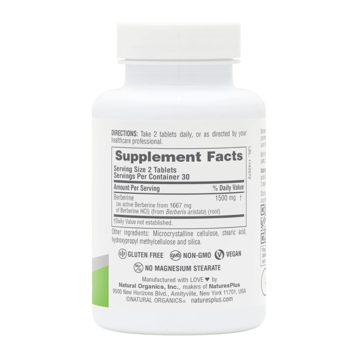 Берберин 1500 мг - 60 таблеток