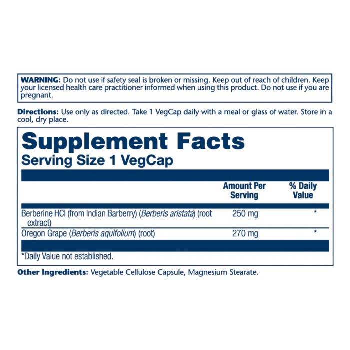 Берберин з виноградом сорту Орегон - 60 капсул