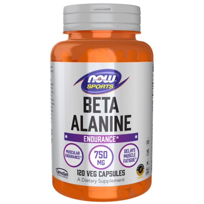 Амінокислота NOW Beta-Alanine 750 mg, 120 вегакапсул