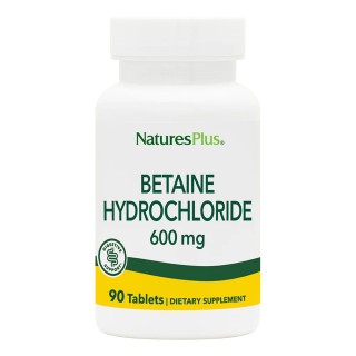 Натуральна добавка Natures Plus Betaine Hydrochloride 600 mg, 90 таблеток
