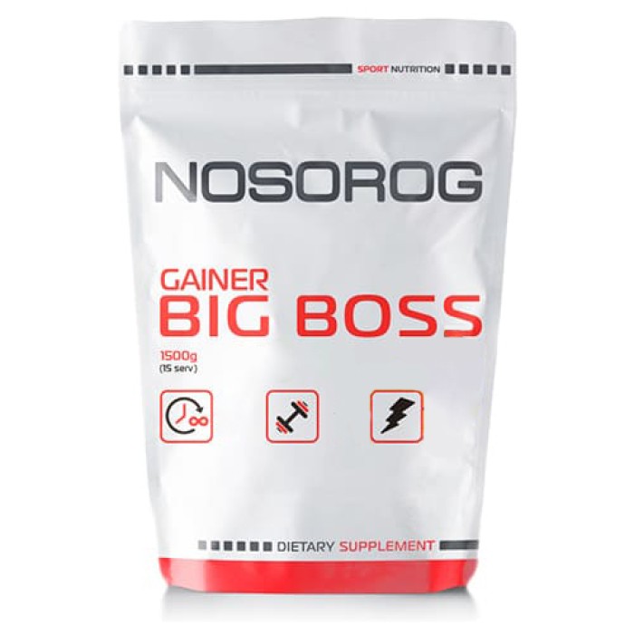 Гейнер Nosorog Big Boss Gainer, 1.5 кг Клубника
