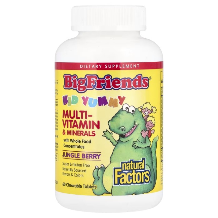 Вітаміни та мінерали Natural Factors Big Friends Multi-Vitamin & Minerals, 60 жувальних таблеток