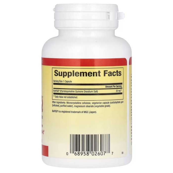 Натуральна добавка Natural Factors BioPQQ 20 mg, 30 капсул