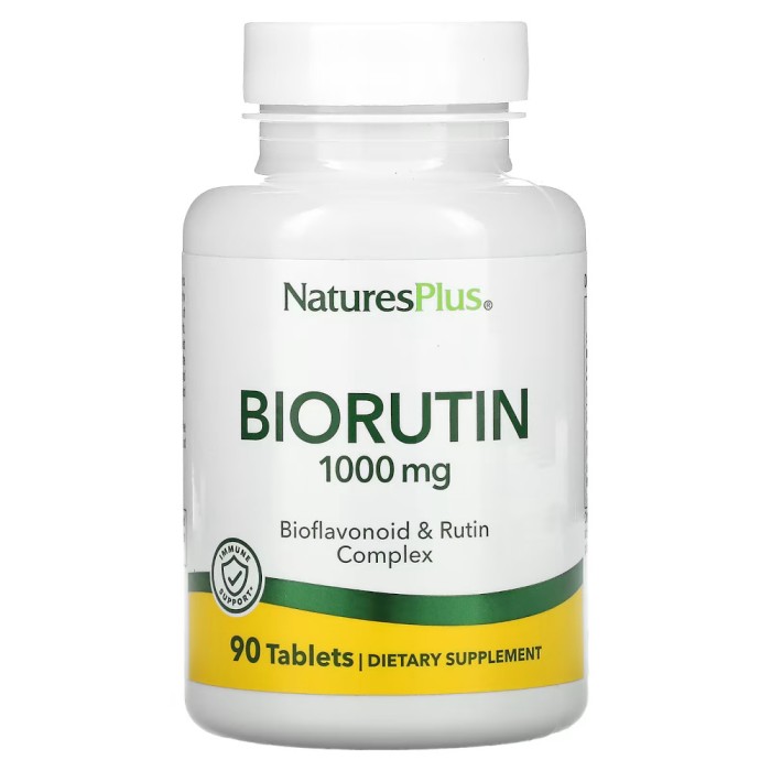Витамины и минералы Natures Plus BioRutin 1000 mg, 90 таблеток