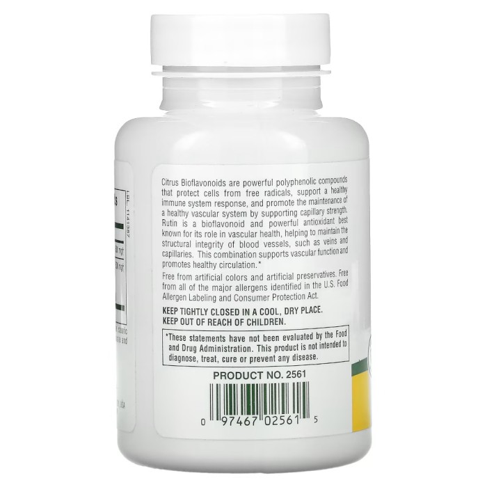 Витамины и минералы Natures Plus BioRutin 1000 mg, 90 таблеток