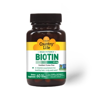 Витамины и минералы Country Life High Potency Biotin 10 mg, 60 капсул