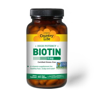Вітаміни та мінерали Country Life High Potency Biotin 5 mg, 60 капсул