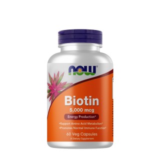 Вітаміни та мінерали NOW Biotin 5000 mcg, 60 вегакапсул