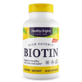 Вітаміни та мінерали Healthy Origins Biotin High Potency 5000 mcg, 360 вегакапсул