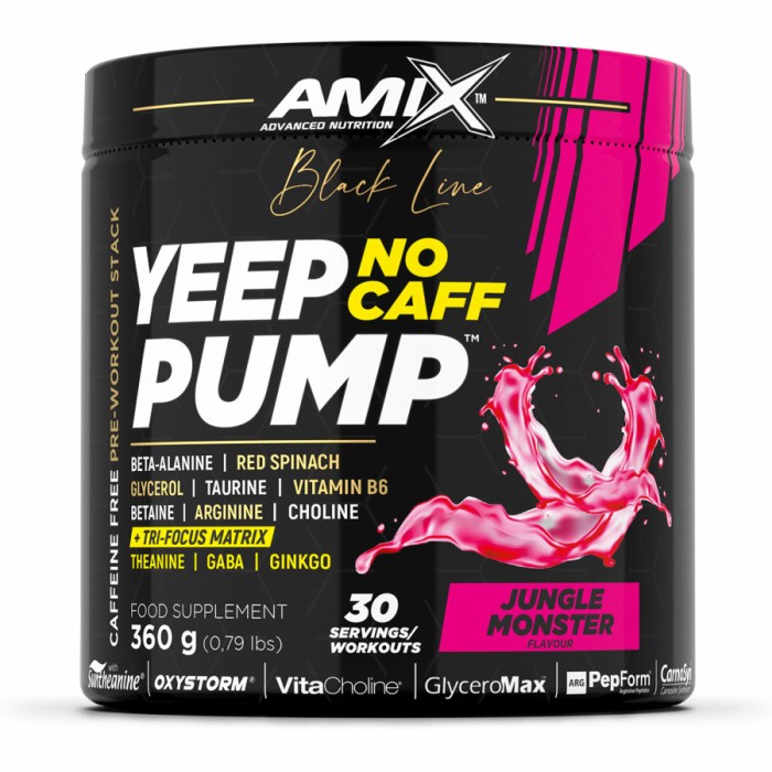 Передтренувальний комплекс Amix Nutrition Black Line Yeep Pump NO CAFF, 360 грам Jungle Monster