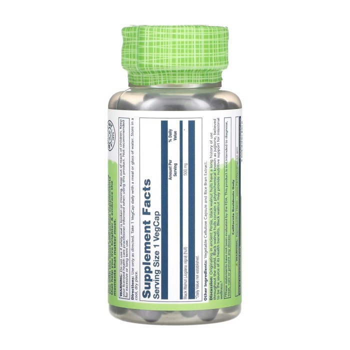 Чорний волоський горіх 500 мг - 100 капсул