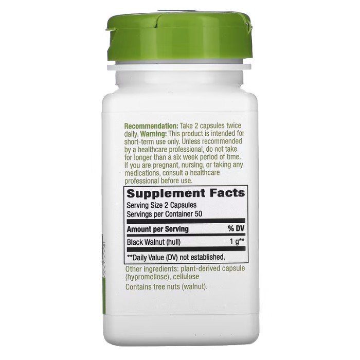 Натуральна добавка Nature's Way Black Walnut Hulls, 100 вегакапсул