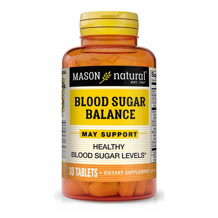Натуральная добавка Mason Natural Blood Sugar Balance, 30 таблеток