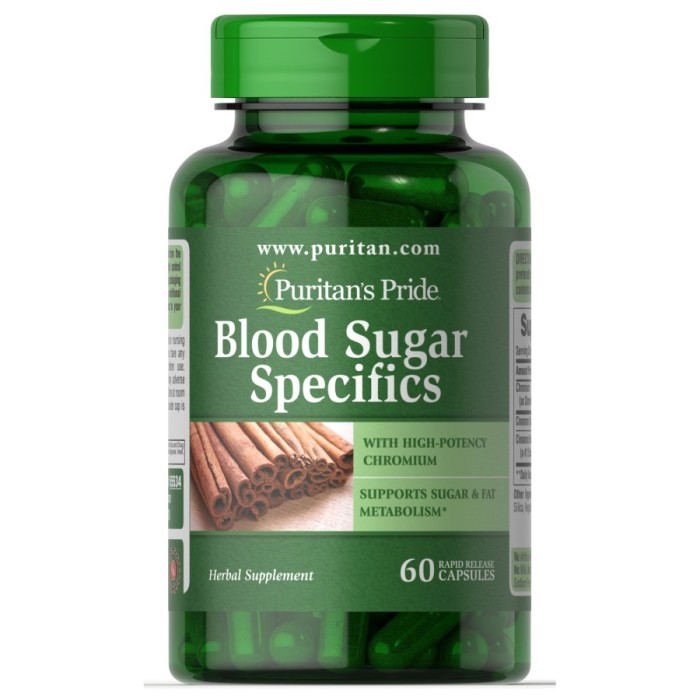 Натуральна добавка Puritan's Pride Blood Sugar Specifics, 60 капсул