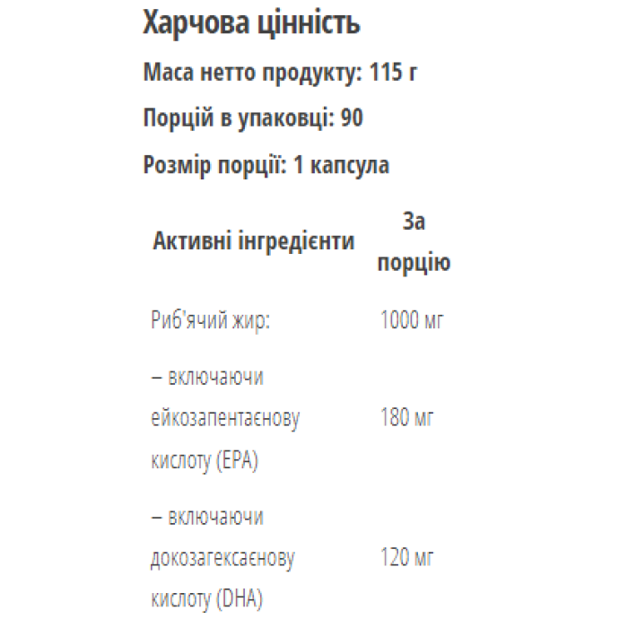 Омега-3 - 90 капсул