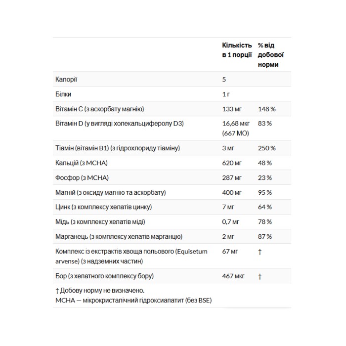 Зміцнення кісток - 120 капсул