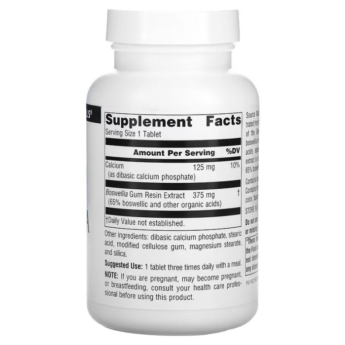 Натуральна добавка Source Naturals Boswellia Extract, 100 таблеток