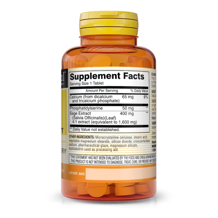 Натуральна добавка Mason Natural Brain Power With Sage Extract, 60 каплет