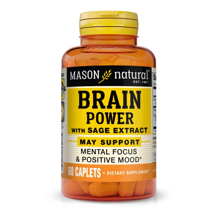Натуральна добавка Mason Natural Brain Power With Sage Extract, 60 каплет