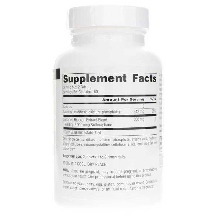 Натуральна добавка Source Naturals Broccoli Sprouts Extract, 120 таблеток