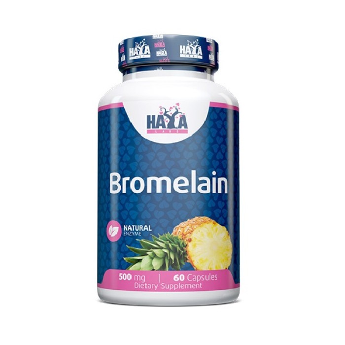 Натуральна добавка Haya Labs Bromelain 500 mg, 60 капсул