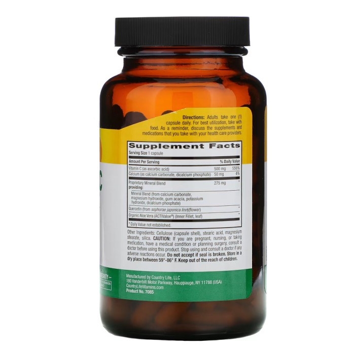 Вітаміни та мінерали Country Life Buffer-C 500 mg, 120 вегакапсул